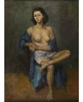 MOSES SOYER AMERICAN 18991974 Sitting SemiNude