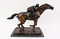 Renfro First Out Bronze Equestrian Sculpture