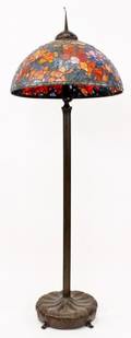 Tiffany Style Floral Leaded Glass Floor Lamp