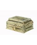 A RUSSIAN WALRUS IVORY AND BONE VENEERED CASKET MID 18TH C
