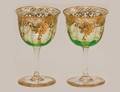 145 SEVENTEEN GILT ENAMELED WINE GLASSES