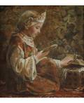 RUSSIAN LATE 19TH C ARTIST IN MANNER OF KLAVDI LEBEDEV RUSSIAN 18521916 Boyarina