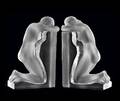 249 PAIR LALIQUE CRYSTAL BOOKENDS REVERIE