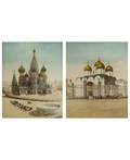 A PAIR OF HANDCOLORED PHOTO PRINTS WITH VIEWS OF MOSCOW 19TH CENTURY