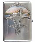 A RUSSIAN NEOEGYPTIAN SILVER CIGARETTE CASE MARKED IN CYRILLIC SB MOSCOW 19081926