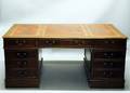 296 GEORGIAN STYLE MAHOGANY VENEERED PARTNERS DESK