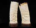 244 PAIR OF AFRICAN IVORY TUSK VASES