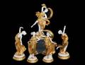 273 GROUP OF FIVE ITALIAN CAPODIMONTE DANCING FEMALES
