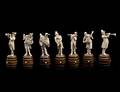 482 SET OF SEVEN CARVED IVORY MUSICIANS