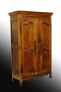 516 LOUIS XV PROVINCIAL STYLE WALNUT AND OAK ARMOIRE