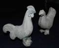 190 RARE PAIR OF GRAY POTTERY FOWL
