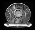 180 LALIQUE MOLDED FROSTED AND CLEAR IRIS CLOCK