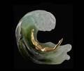280 DAUM PATE DE VERRE GLASS AND GILT BRONZE SCULPTURE