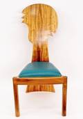 Modern Abstract Wood Side Chair