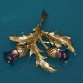 330 PAIR OF VICTORIAN NINE KARAT GOLD THISTLE PINS