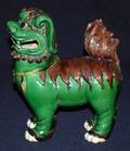 308 WELL MODELED PORCELAIN FIGURE OF A FU DOG