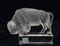 591 LALIQUE MOLDED  FROSTED BISON PAPERWEIGHT