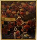 Charles Sayers Bali Market Scene Oil