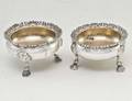 288 TWO PRS OF TIFFANY  CO STERLING SILVER OPEN SALTS