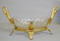 531 EMPIRE STYLE GILT BRONZE AND GLASS CENTERPIECE