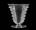 236 LALIQUE MOLDED FROSTED AND CLEAR CRYSTAL VASE