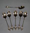 217 SET OF SIX STERLING SILVER DEMITASSE SPOONS