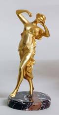 364 GILT BRONZE FIGURE OF A YOUNG MAIDEN