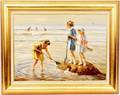 Anton Karssen Oil on Canvas Children at Beach