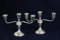 363 PAIR OF STERLING SILVER THREE LIGHT CANDELABRA