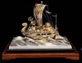 327 SILVER AND SILVER GILT MODEL OF A TREASURE SHIP