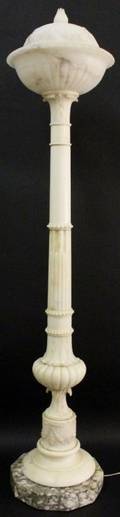 Carved Alabaster Floor Lamp