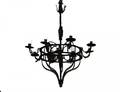 25 TWELVE LIGHT WROUGHT IRON CHANDELIER