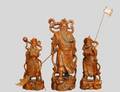 46 GROUP OF THREE CARVED BOXWOOD FIGURES