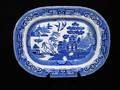 11 RIDGEWAY BLUE AND WHITE POTTERY WILLOW PLATTER