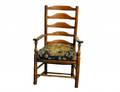 34 WILLIAM AND MARY STYLE OAK LADDERBACK ARMCHAIR