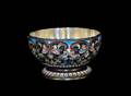 311 RUSSIAN SILVER AND ENAMEL FOOTED BOWL