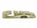 334 PALE CELADON JADE BELT BUCKLE