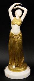 Somme Gilt Bronze  Ivory Female Dancer Figure