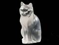 42 LALIQUE MOLDED AND FROSTED CRYSTAL SITTING CAT