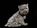 2 SILVER CLAD FIGURE OF A WESTIE