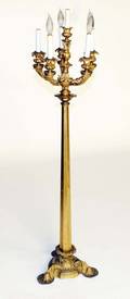 326 BAROQUE STYLE GILT BRONZE TORCHIERE