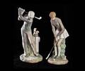 309 PAIR OF LLADRO PORCELAIN FIGURES OF GOLFERS