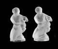 5 PAIR OF LALIQUE MOLDED AND FROSTED CRYSTAL FIGURES