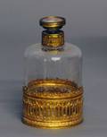 7 GILT BRASS MOUNTED GLASS SCENT BOTTLE