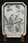 Chinese Rectangular Figural Porcelain Tray