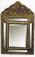 44 BAROQUE STYLE BRASS CLAD MIRROR