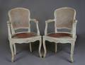 80 PAIR OF LOUIS XV STYLE PAINTED BEECHWOOD FAUTEUILS