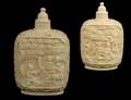 107 CARVED IVORY SNUFF BOTTLE