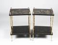 65 PAIR OF CHINOISERIE PAINTED BLACK AND GOLD SIDE TAB