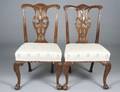 63 SET OF EIGHT GEORGE III STYLE WALNUT DINING CHAIRS